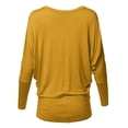 thumbnail image 2 of FashionOutfit Women's Casual Solid Boat Neck Long Dolman Sleeve Top - MADE in USA, 2 of 4