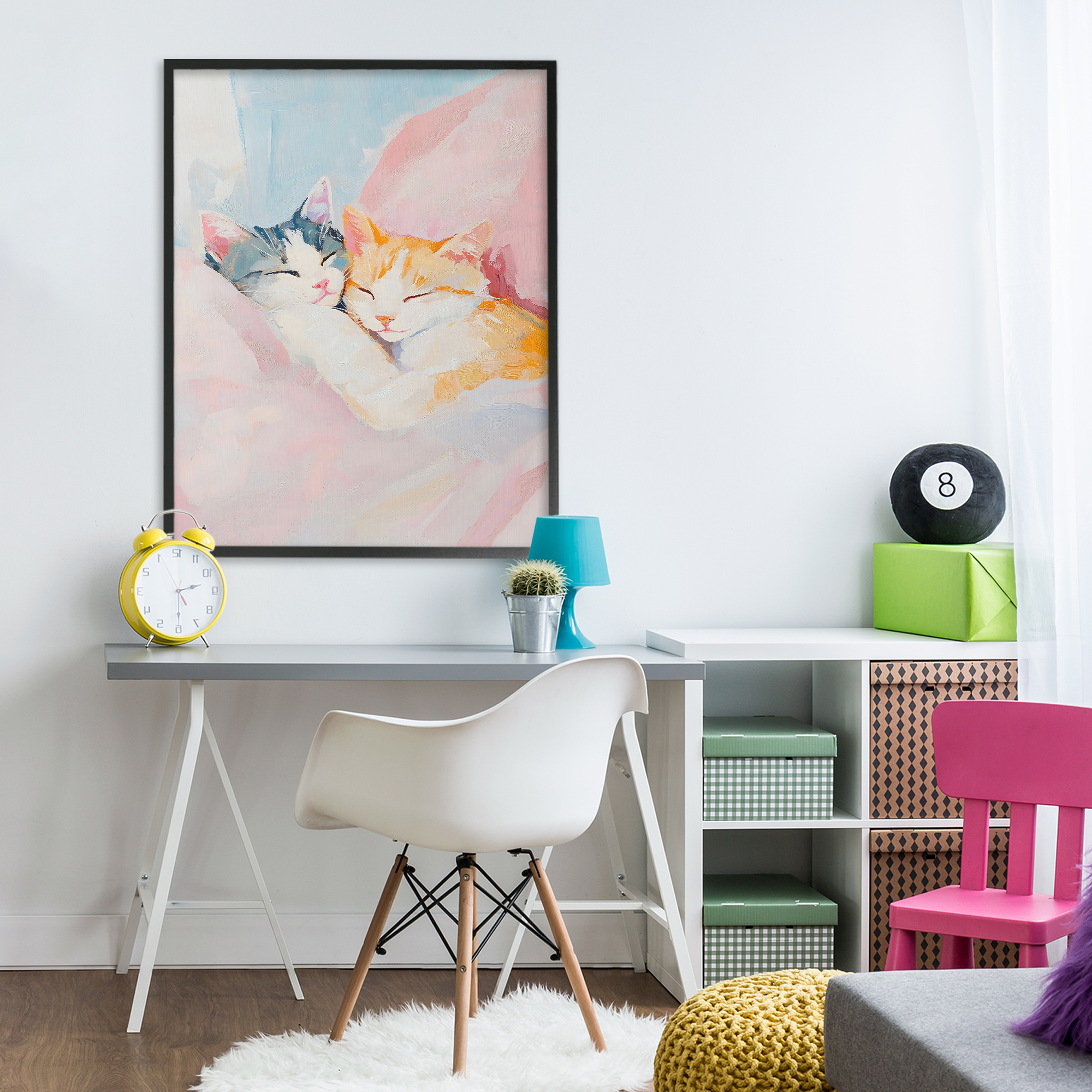 Stupell Industries Sleeping Kittens Embrace Black Framed Giclee Art, design by The Prints Vibe