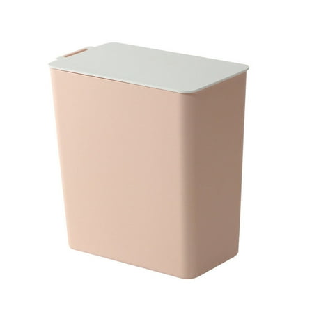 Masteelf  Plastic Trash Can Kitchen Garbage Bin Mini with Lid Table Cans Trashcan Pink