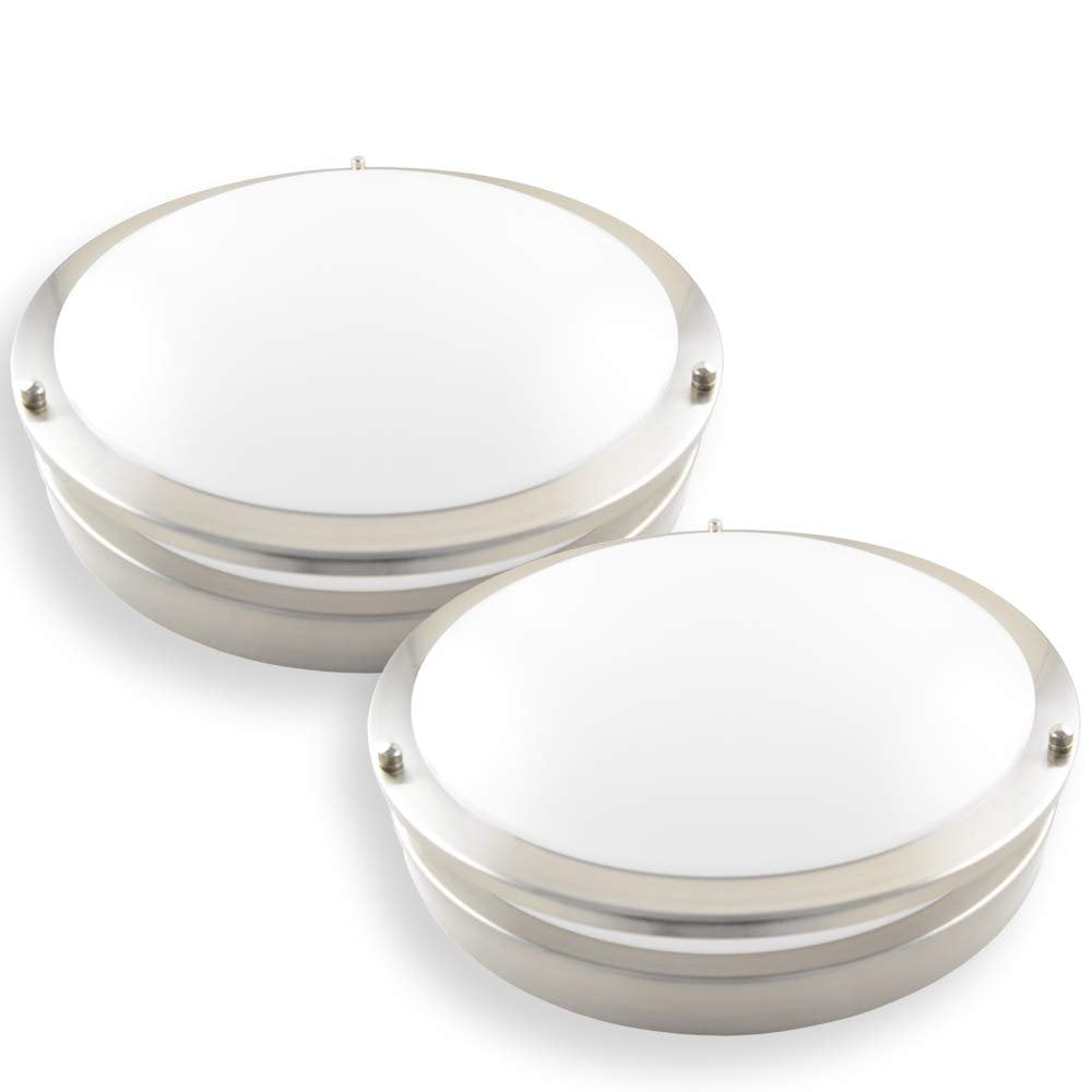 2Pack 14 Inch LED Emergency Ceiling Light, Luxrite, 22W, 4000K (Cool