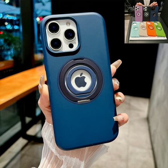 Allytechgroup For Apple iPhone 13 Pro Case with 360° Grip Ring Holder Kickstand, Soft TPU Back Shockproof Back Cover Slim Lightweight Thin Protective Bumper Shell, [Wireless Charging], Darkblue