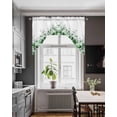 thumbnail image 3 of Green Blooms Floral Swag Valances for Windows, Small Curtains Drapes, Farmhouse Spring Flowers Botanical Kitchen Window Curtains Over Sink Window Treatment Valance for Bedroom/Bathroom 56"x36", 3 of 5