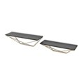 thumbnail image 2 of Contemporary Home Living Set of 2 Black and Gold Wall Shelves 23.5", 2 of 4