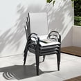 thumbnail image 5 of Nuu Garden Patio Chairs Set of 4, Outdoor Stackable Dining Chairs for All Weather, High-Density Textilene Outdoor Chair Set with Armrests for Backyard Porch Poolside Garden, Gray and Black, 5 of 10
