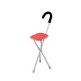 thumbnail image 3 of Silla portátil plegable perfecl con muleta asiento de bastón plegable capacidad de 260kg antideslizante 3 patas cuadrado rojo, 3 of 8