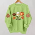 thumbnail image 5 of YFNNUP Women's Halloween Sweatshirts Tis The Season Pumpkin Football Graphic Pullover Tops Fall Crewneck Long Sleeve Shirts Green,XL, 5 of 6