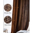 thumbnail image 3 of Brown Vintage Wooden Kitchen Curtains Retro Art Farmhouse Cafe Short Curtains for Bathroom Blackout Window Curtain Grommet Small Window Treatment Tier Drapes for Bedroom Living Room 52"x45"x2, 3 of 9