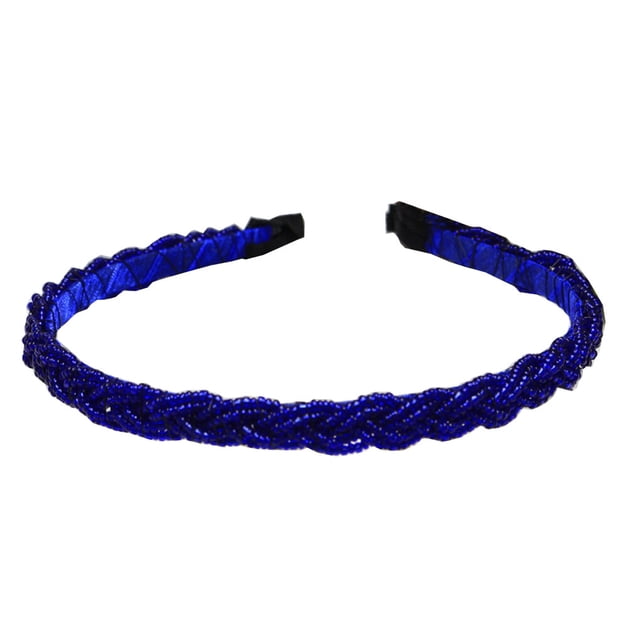 Cerceau à Cheveux Perlé Mode Grand Style Coréen Bandeau de Mariage pour Filles Femmes Bandeau Réglable pour Enfants Étudiants Bleu Royal