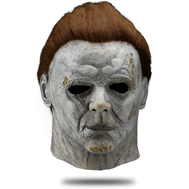 Máscara de Michael Myers, máscara aterradora de Halloween, máscara de asesino, máscara de látex de cara completa espeluznante, accesorios de disfraces de fiesta de Cosplay de terror