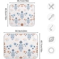 thumbnail image 3 of Bohemian Flowers Dish Drying Mat for Kitchen Counter, Ultra Absorbent Reversible Microfiber Dishes Drying Rack Pad Heat-resistant Mats 18x24 Inch, 3 of 7