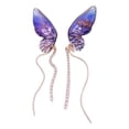 thumbnail image 1 of Fairy Butterfly Wings Earrings Fantasy Jewelry Gradient Colorful Rhinestone Sequins Long Tassel Stud Earrings, 1 of 3