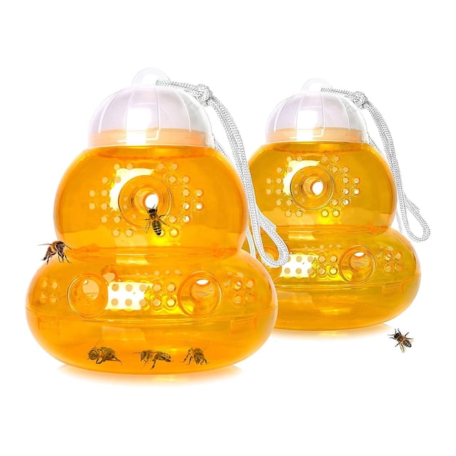 Trampa para abejas en forma de calabaza, 2 piezas Colector de abejas colgante en forma de calabaza Trampa para abejas colgante en forma de calabaza Salida de alta intensidad