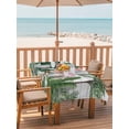 thumbnail image 2 of Outdoor Tablecloth with Umbrella Hole for Patio/Picnic/Party/Camping, Tropical Palm Trees Waterproof Table Cloth Rectangle Table Cover Washable, Green Botanical Summer Flowers Vintage (60"x 120"), 2 of 9