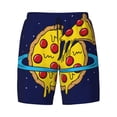 thumbnail image 4 of Lsque Mens Swim Trunks PLANETA EN FORMA DE PIZZA Pattern - Bathing Suit Compression Liner - Beach Swim Shorts Swimwear - (S-3XL) - Stretch Quick Dry -, 4 of 9