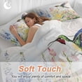 thumbnail image 4 of 3 Piece Floral Hummingbird Duvet Cover Set California King, Microfiber Comforter/Quilt Cover with Corner Ties and 2 Pillowcases, Spring Watercolor Flowers All Season Soft Bedding with Zipper Closure, 4 of 8