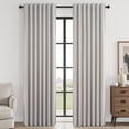 thumbnail image 3 of Jainmy 100% Blackout Flax Linen Curtains for Living Room, Rod Pocket & Back Tabs Light Blocking Thermal Insulated Bedroom Drapes ,52"x84",2 Panels,Linen, 3 of 10