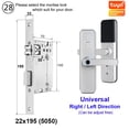 thumbnail image 2 of Door Lock, X5 Biometric Fingerprint Security Intelligent Tuya Smart APP Password Electronic Door Lock Built-in Eight Language Voices ,Easy to Install, 2 of 6