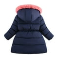thumbnail image 4 of Girls Winter Coat Long Puffer Down Jacket Windproof Hooded Outwear Thick Padded Coat, 4 of 5