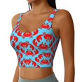 thumbnail image 2 of Fotbe Cartoon Crabs Sujetador Deportivo Largo sin Aros para Mujer con Almohadillas y Soporte Medio, Transpirable y Absorbente, Camiseta Tipo Chaleco o Tank Top-XX-Large, 2 of 8