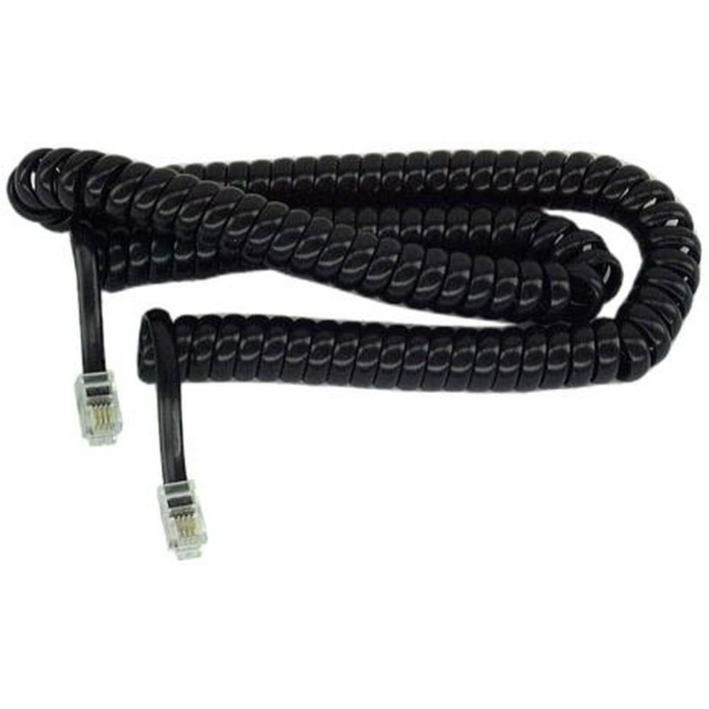 IEC L05020C12 Coiled Phone Handset Cord Black 12'