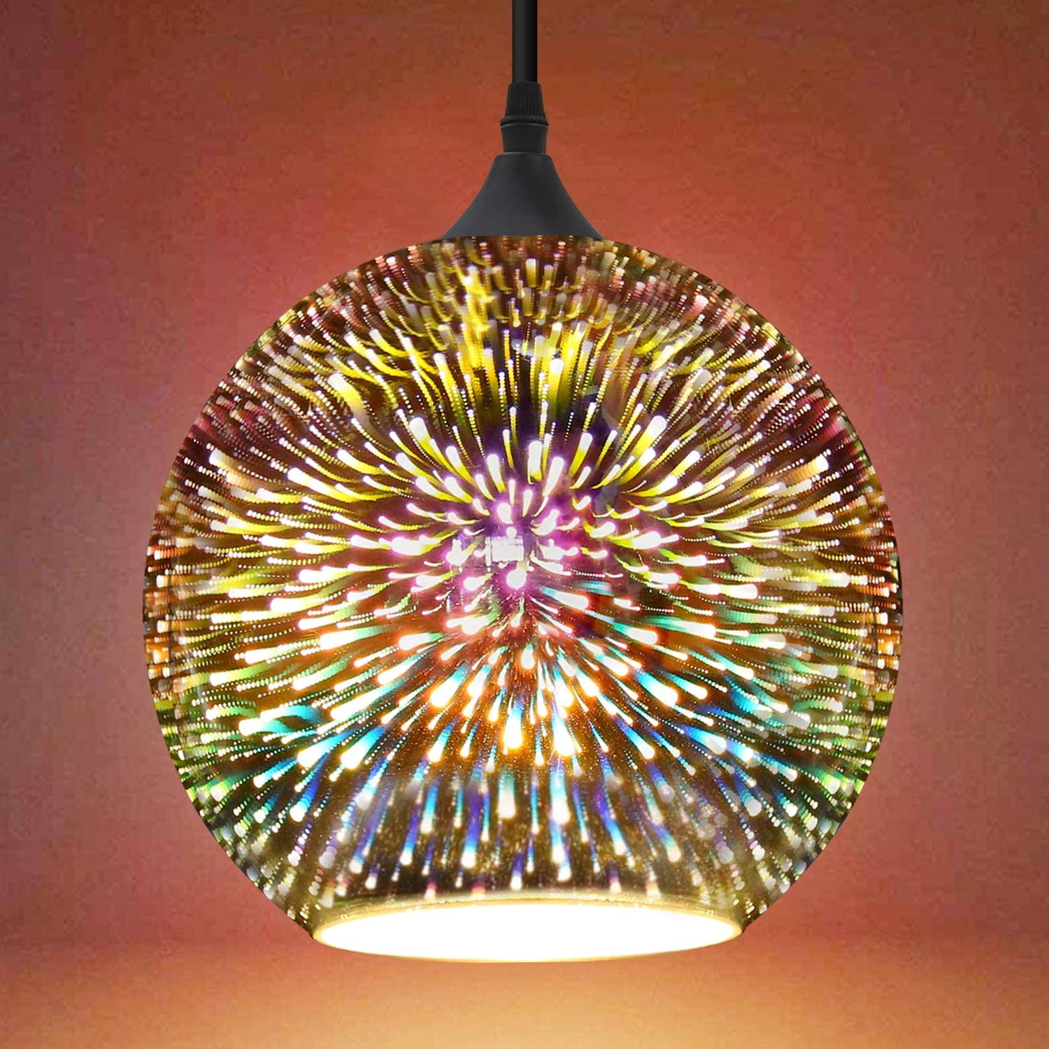 HOME Industrial Modern 3D Colourfull Glass Pendant Light 9.8 inch