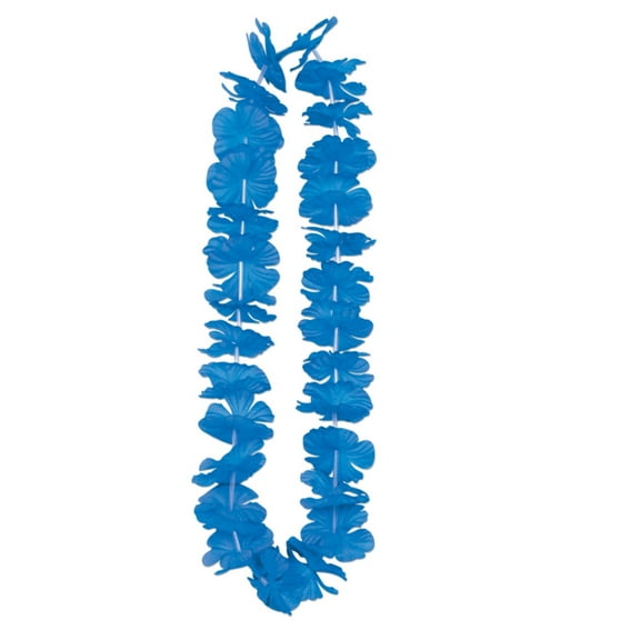 Party Central Club Pack of 12 Bright Blue Hawaiian Luau Tropical Beach Party Floral Necklaces 36"