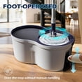 thumbnail image 3 of Dark Blue Spin Mop and Bucket Set with 3 Microfiber Pads for Home and Office Floor Cleaning, 3 of 8