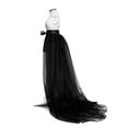 thumbnail image 6 of Women Tie Waist Flowing Long Tulle Skirt See Through Mesh Tutus Detachable Long Overskirt for Formal Prom Wedding Party, 6 of 8