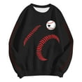 thumbnail image 5 of zaveiop Baseball Mom Sweatshirt for Women Heart Printed Crewneck Long Sleeve 2025 Pullover Tops (Black, XL), 5 of 7