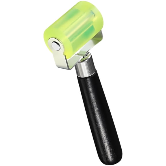 Car Sound Deadening Roller with Wide Silicone Head Tool, Wallpaper Seam Roller for Automotive Insulation, Wood Handle Press Wheel for Smoothing Edge, Leather, Film
