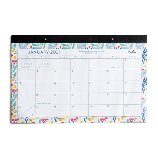 Dayspring 2021 Inspirational Desk Pad Monthly Calendar Floral 317213323 Walmart Com Walmart Com dayspring large grid calendar 2021