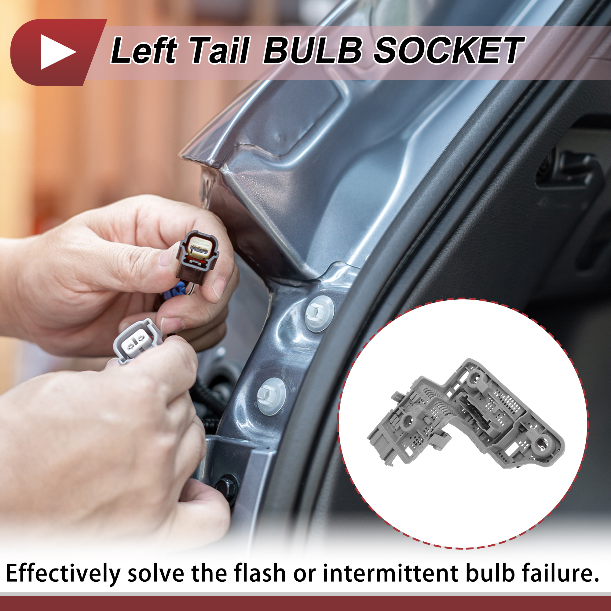 Unique Bargains Light Socket for Mercedes C-Class W204 2012-2014 Left Side