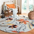 thumbnail image 2 of SAFAVIEH Soho Adrian Floral Wool Area Rug, Blue/Multi, 6' x 6' Round, 2 of 9