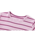 thumbnail image 2 of Topgal Summer Pajamas for Unisex Kids - Plum & White Stripe Snug Fit Pull-On Short Sleeve Sleepwear Pjs Set Size 4T, 2 of 7