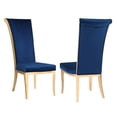 thumbnail image 5 of Milan Travis Sintered Stone Dining Set with Blue Fabric High Back Side Chairs, 5 of 9