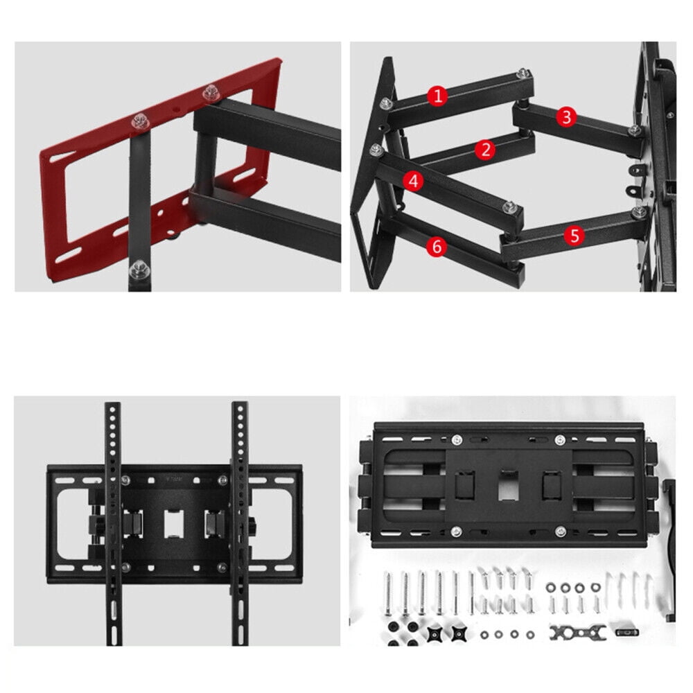 Full Motion TV Wall Mount Bracket Swivel Articulating Extension Tilt Arms for 40-80 inch LED LCD OLED 4K Flat Curved TV Max VESA 600x400mm up to 100lbs