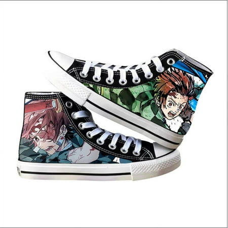 

Anime Casual Sneakers Fashion High Top Sneakers Classic Manga Patternss Cosplay Hand Painted Skate Shoes for Boys Girls Teens Anime Fans