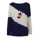 thumbnail image 4 of Blusa informal de manga larga con cuello redondo y estampado de retales para mujer a la moda navideña Pompotops gfhjh9891, 4 of 5