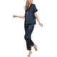 thumbnail image 4 of INSPIRAR CHIC Conjunto de Pijamas de Mujer con Camisa de Botones y Pantalones de Noche 2 Pcs Talla L Azul, 4 of 6