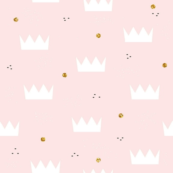 MuralsPrint Pink Princess Tiara Peel and Stick Wallpaper, Removable Wallpaper