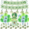 Princess Tiana Party Supplies, The Princess and the Frog Theme Birthday Party Decorations for Girls with Happy Birthday Banner Cake Topper Cupcake Toppers Balloons Swirls