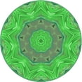 thumbnail image 1 of Ahgly Company Indoor Round Patterned Neon Green Area Rugs, 4' Round, 1 of 6
