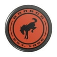 thumbnail image 1 of Bronco Round Badge Distressed Pinback Button Pin, 1 of 5