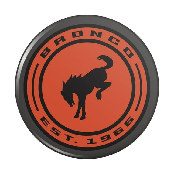 Bronco Round Badge Distressed Pinback Button Pin