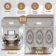 thumbnail image 5 of Boho Blue Window Privacy Film, Retro Tribal Traditional Distressed Printed Static Cling UV Sun Blocking Heat Control Window Tint, Non-Adhesive One Way Windows Privacy Cover 17.7''x78.7'', 5 of 7