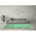 thumbnail image 3 of Ahgly Company Indoor Rectangle Oriental Turquoise Blue Modern Area Rugs, 6' x 9', 3 of 4
