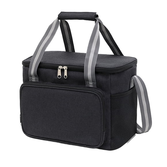 Bewildely Bolsa térmica plegable para viajes, bolsa de picnic impermeable y a prueba de humedad para picnics On Go Organizadores de utensilios de cocina negro