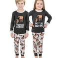 thumbnail image 2 of LazyOne Warm Long-Sleeve PJ Sets for Girls and Boys, Grey Pasture Bedtime, Funny Animal Kids' Pajama Sets, 2 of 7