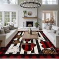 thumbnail image 3 of 5x8 Area Rugs for Living Room, Valentine's Day Non Slip Area Rugs for Kitchen Bedroom Entryway, Black Red Strip Love Hearts Plaid Washable Carpet Runner Rug Floor Mats for Bedroom Home Decor, 3 of 8