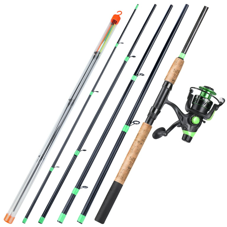 SALE]Sougayilang Feeder Fishing Rod and 13+1BB Fishing Reel Combo Cork  Handle Spinning Fishing Rod Set 